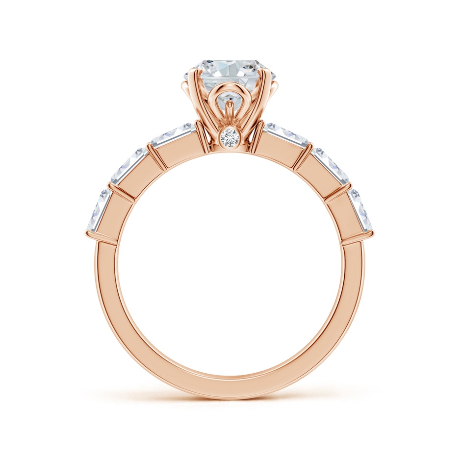 9x7mm GVS2 Oval Diamond Engagement Ring with Accents in Rose Gold side 199