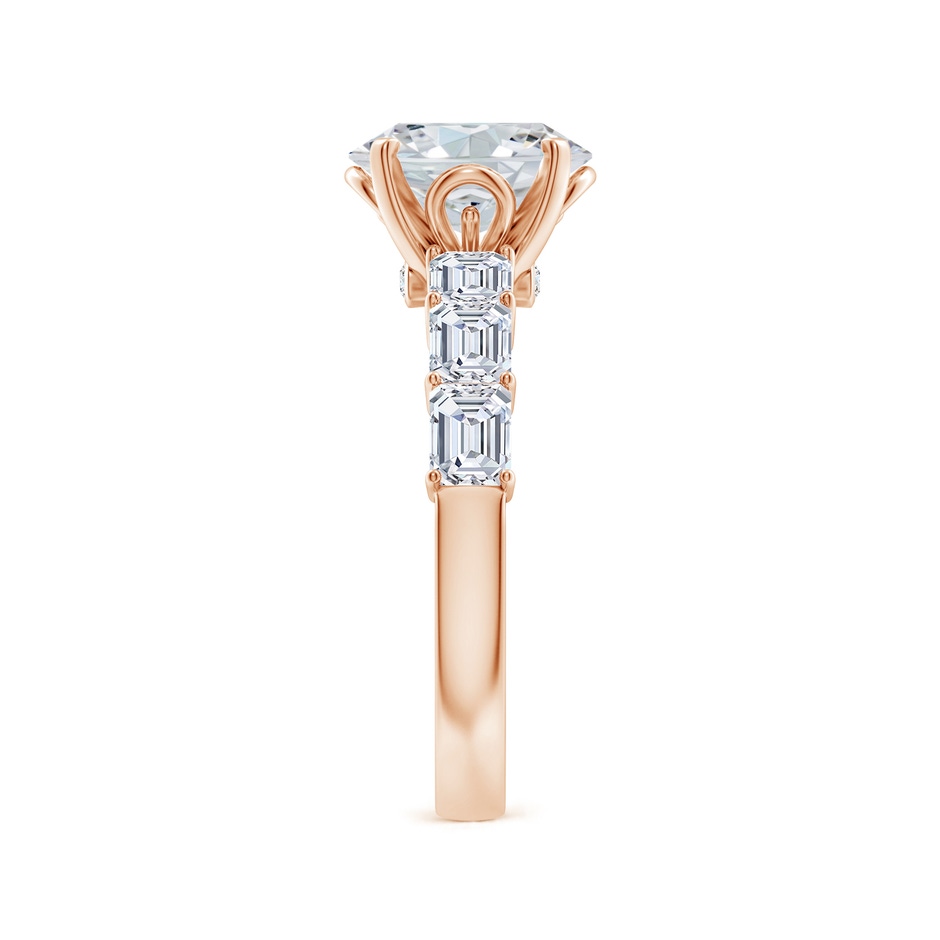 9x7mm GVS2 Oval Diamond Engagement Ring with Accents in Rose Gold side 299