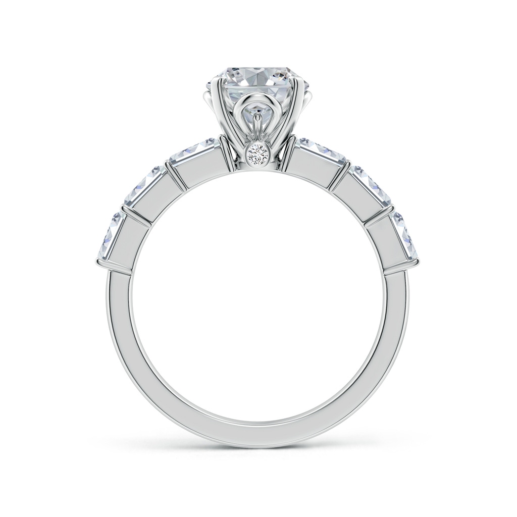 9x7mm HSI2 Oval Diamond Engagement Ring with Accents in White Gold - side 199