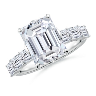 10x7mm HSI2 Emerald-Cut Diamond Engagement Ring with Accents in P950 Platinum