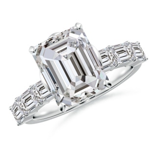 10x7mm IJI1I2 Emerald-Cut Diamond Engagement Ring with Accents in P950 Platinum