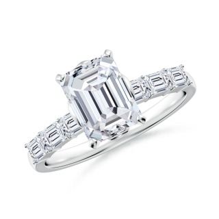 8x6mm HSI2 Emerald-Cut Diamond Engagement Ring with Accents in P950 Platinum