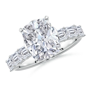 10x7.5mm HSI2 Cushion Rectangular Diamond Engagement Ring with Accents in P950 Platinum