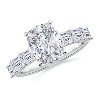 8.5x6.5mm HSI2 Cushion Rectangular Diamond Engagement Ring with Accents in P950 Platinum