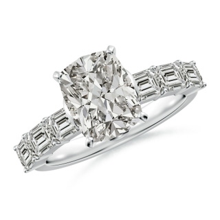 8.5x6.5mm KI3 Cushion Rectangular Diamond Engagement Ring with Accents in P950 Platinum