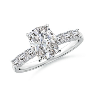 8x6mm IJI1I2 Cushion Rectangular Diamond Engagement Ring with Accents in P950 Platinum