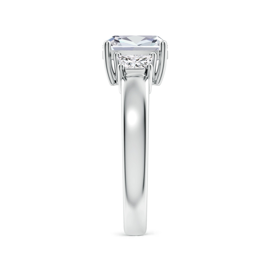 8mm HSI2 Classic Cushion and Trapezoid Diamond Three Stone Engagement Ring in White Gold side 299