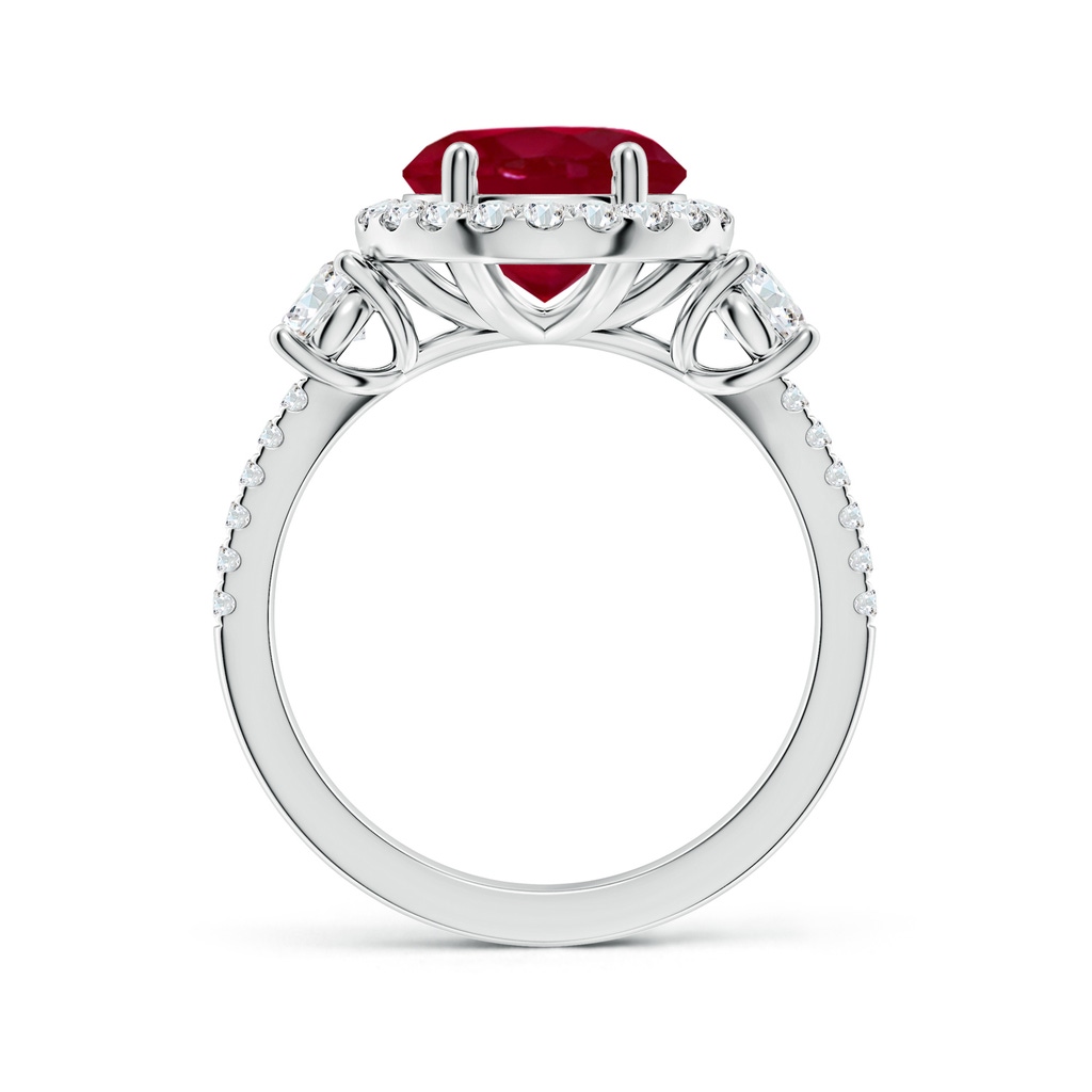 9mm AA Round Ruby Halo Double Shank Engagement Ring in White Gold Side 199