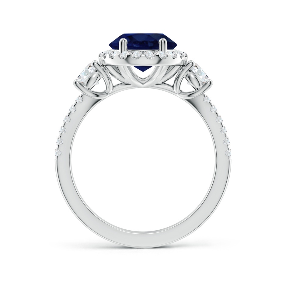 10x8mm A Oval Blue Sapphire Halo Double Shank Engagement Ring in White Gold side 199
