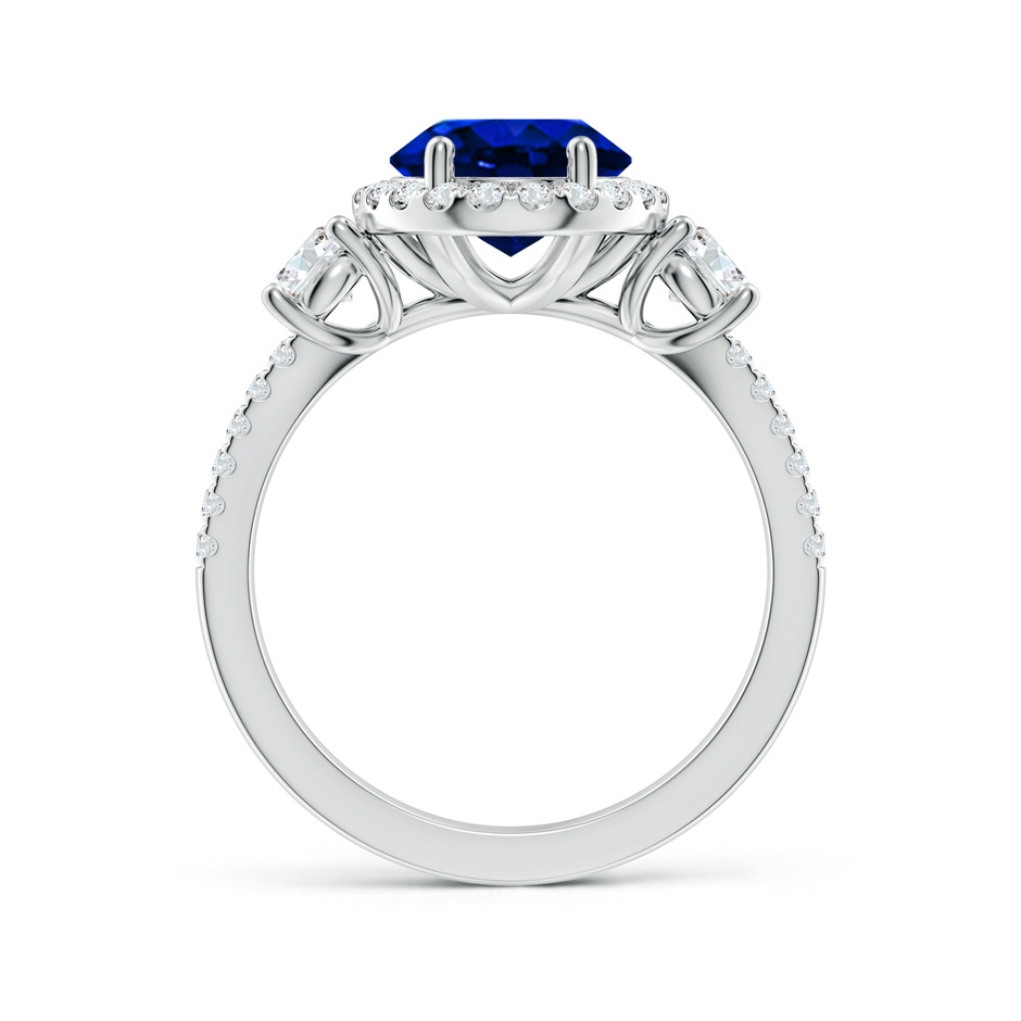10x8mm Lab-Grown Oval Blue Sapphire Halo Double Shank Engagement Ring in 18K White Gold side 199