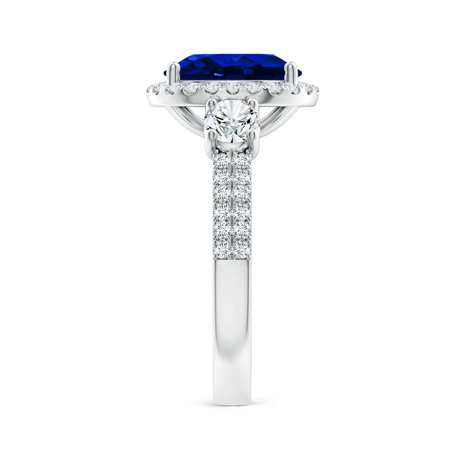 10x8mm Lab-Grown Oval Blue Sapphire Halo Double Shank Engagement Ring in White Gold side 299