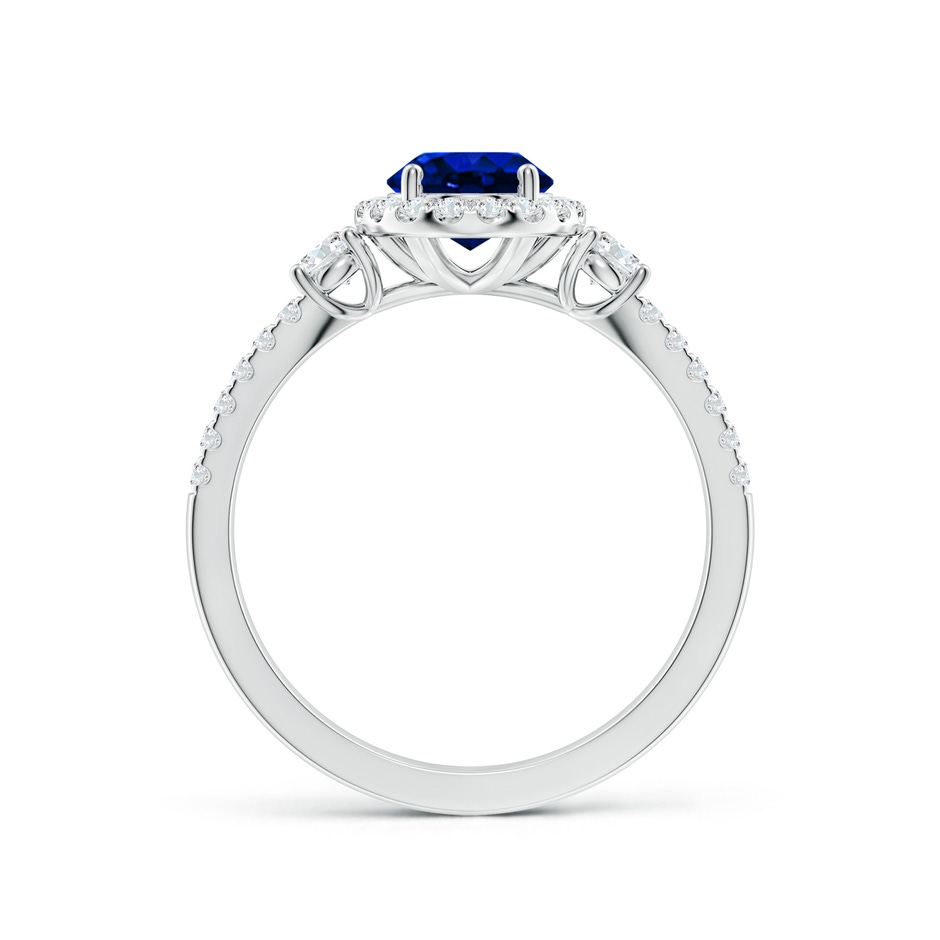 8x6mm Lab-Grown Oval Blue Sapphire Halo Double Shank Engagement Ring in White Gold side 199