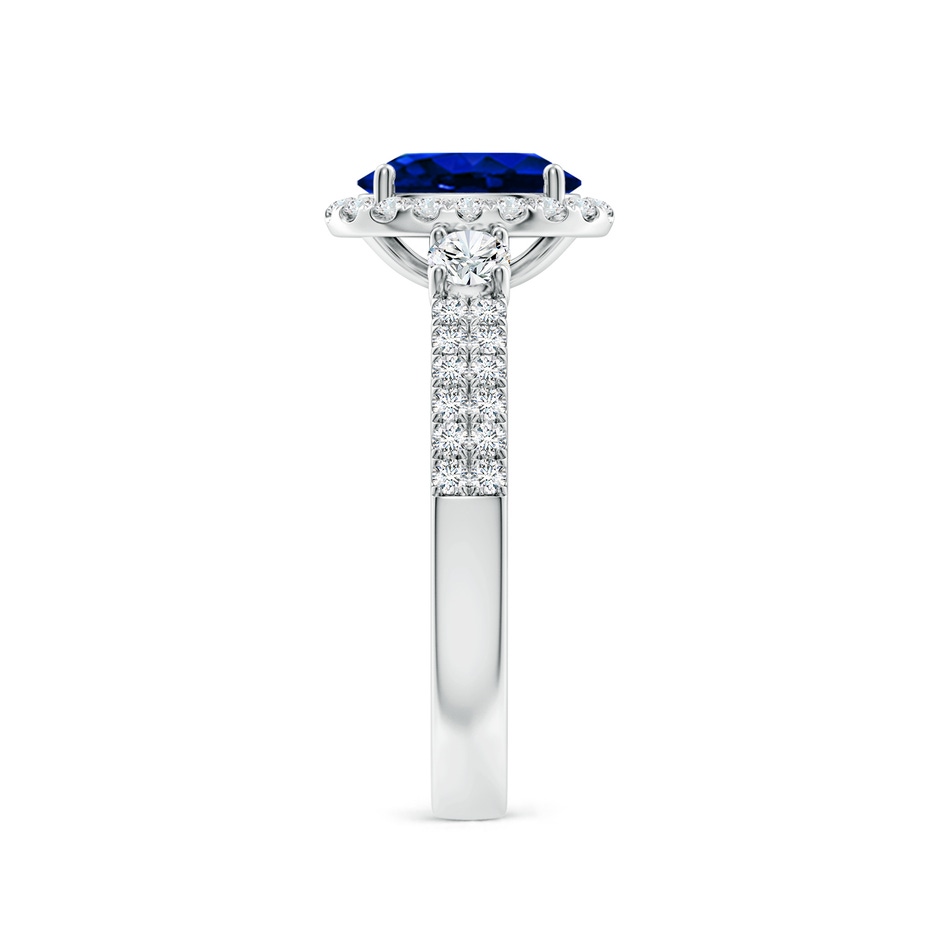 8x6mm Lab-Grown Oval Blue Sapphire Halo Double Shank Engagement Ring in White Gold side 299