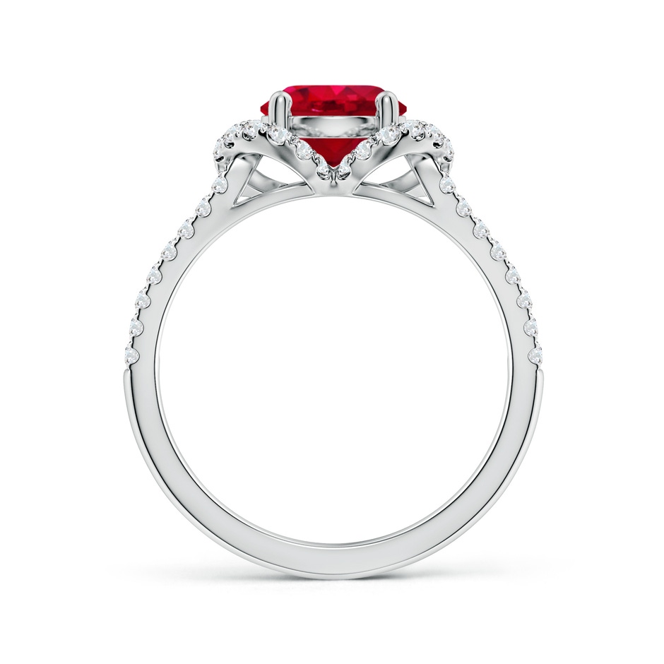 7mm AAA Classic Round Ruby Couture Engagement Ring in White Gold side 199