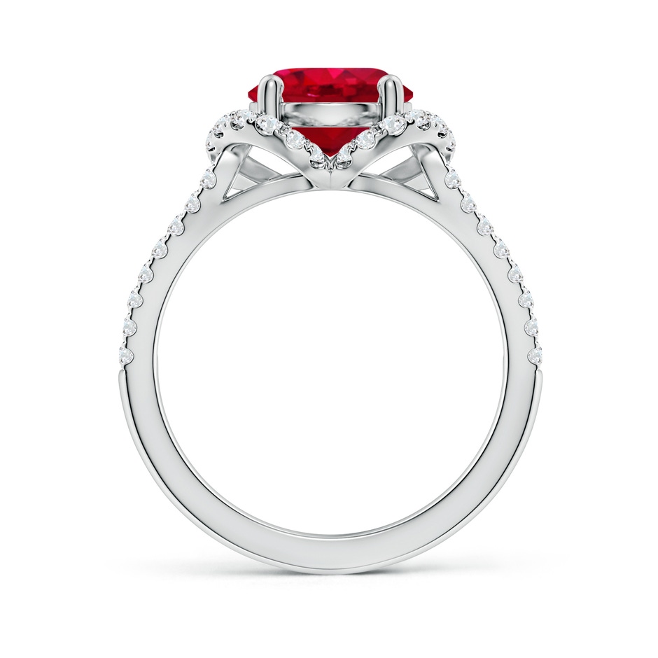 8mm AAA Classic Round Ruby Couture Engagement Ring in White Gold side 199