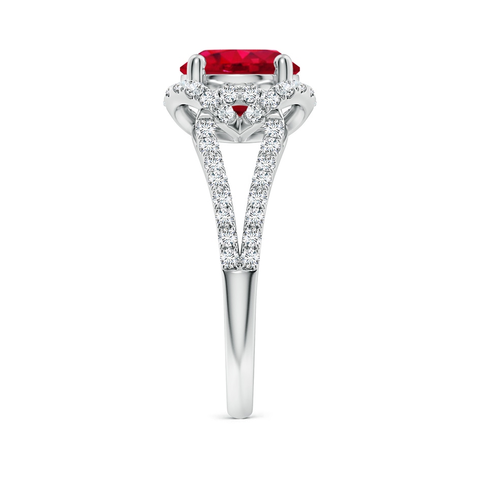 8mm AAA Classic Round Ruby Couture Engagement Ring in White Gold side 299