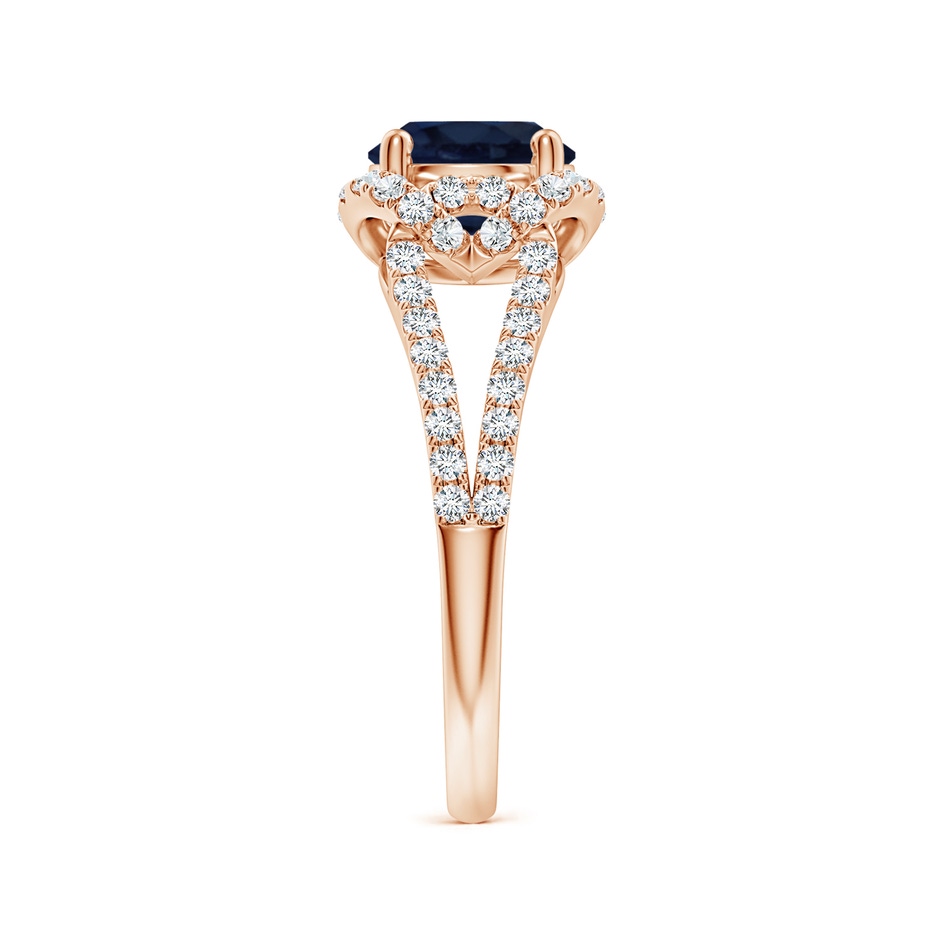 7mm A Classic Round Blue Sapphire Couture Engagement Ring in Rose Gold side 299