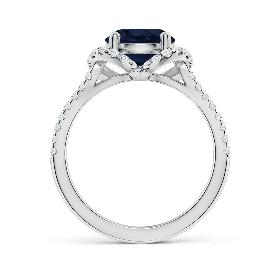 8mm A Classic Round Blue Sapphire Couture Engagement Ring in White Gold side 199