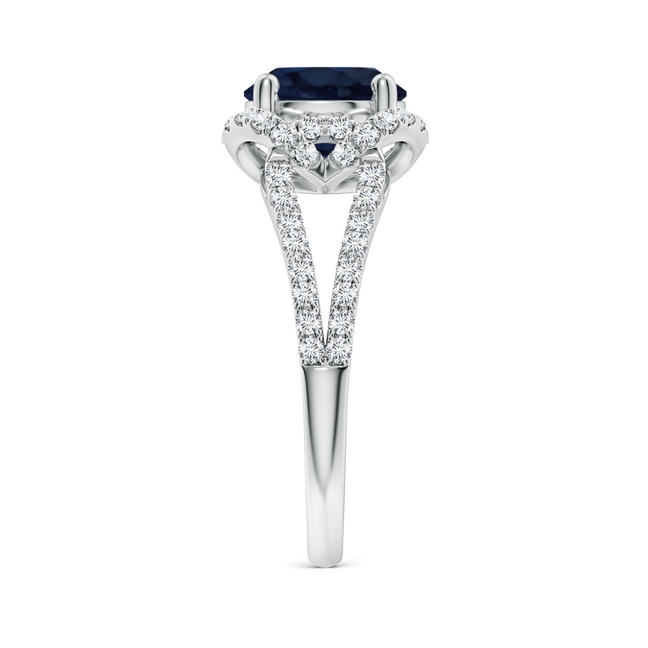 8mm A Classic Round Blue Sapphire Couture Engagement Ring in White Gold side 299