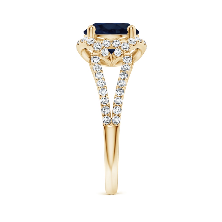 8mm A Classic Round Blue Sapphire Couture Engagement Ring in Yellow Gold side 299