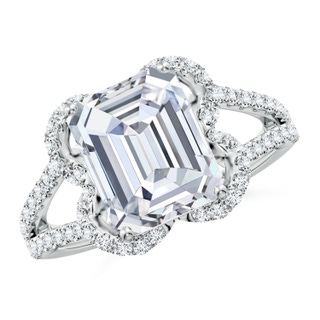 10x7mm GVS2 Classic Emerald-Cut Diamond Couture Engagement Ring in P950 Platinum