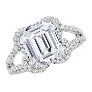 10x7mm HSI2 Classic Emerald-Cut Diamond Couture Engagement Ring in P950 Platinum