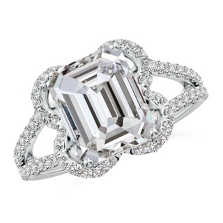 10x7mm IJI1I2 Classic Emerald-Cut Diamond Couture Engagement Ring in P950 Platinum