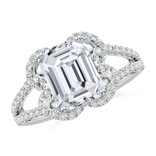 9x7mm HSI2 Classic Emerald-Cut Diamond Couture Engagement Ring in P950 Platinum