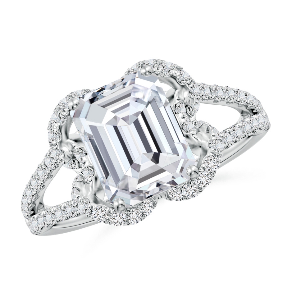 9x7mm HSI2 Classic Emerald-Cut Diamond Couture Engagement Ring in White Gold 