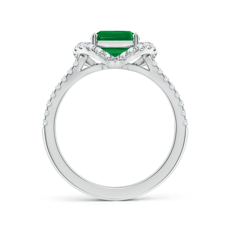 9x7mm AAA Classic Emerald-Cut Emerald Couture Engagement Ring in White Gold side 199