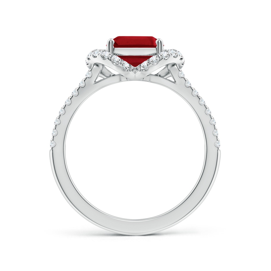 9x7mm AAA Classic Emerald-Cut Ruby Couture Engagement Ring in White Gold side 199