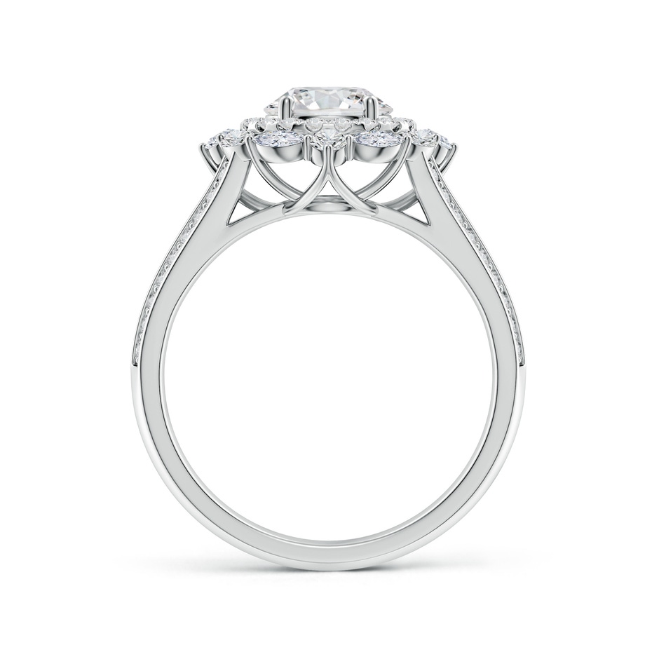 6.4mm HSI2 Ornate Round Diamond Halo Engagement Ring in White Gold side 199