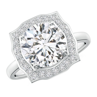 9.2mm HSI2 Art Deco Inspired Round Diamond Halo Engagement Ring in P950 Platinum