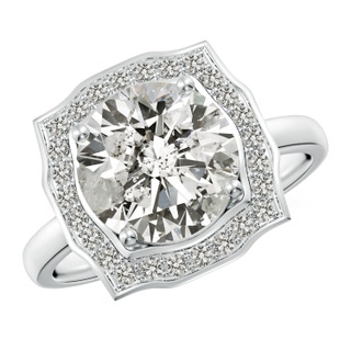 9.2mm KI3 Art Deco Inspired Round Diamond Halo Engagement Ring in P950 Platinum