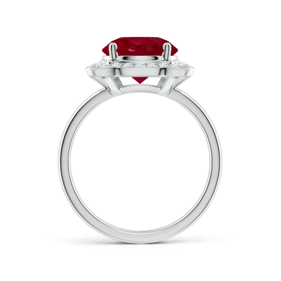 9mm AA Art Deco Inspired Round Ruby Halo Engagement Ring in White Gold side 199