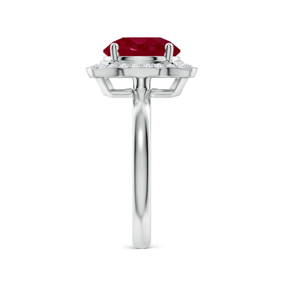 9mm AA Art Deco Inspired Round Ruby Halo Engagement Ring in White Gold side 299