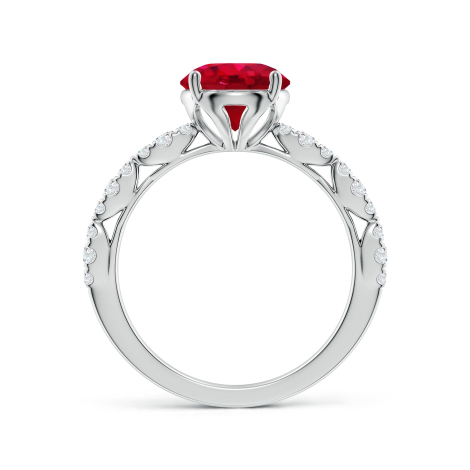 8mm AAA Classic Round Ruby Crescent Engagement Ring in White Gold side 199