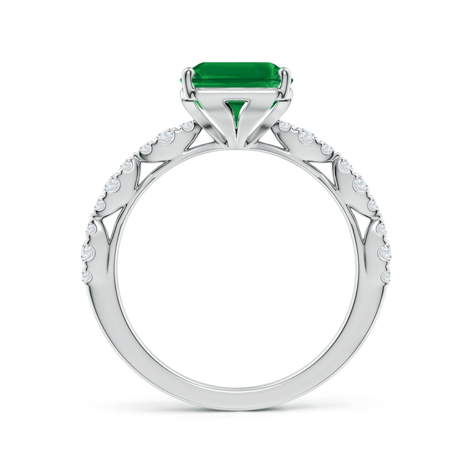 10x8mm AAA Classic Emerald-Cut Emerald Crescent Engagement Ring in White Gold side 199