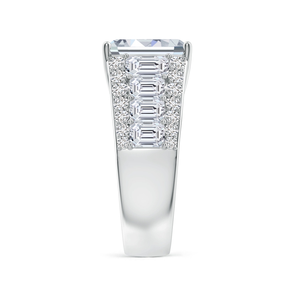 10x7mm HSI2 Emerald-Cut Diamond Broad Engagement Ring with Accents in P950 Platinum side 299