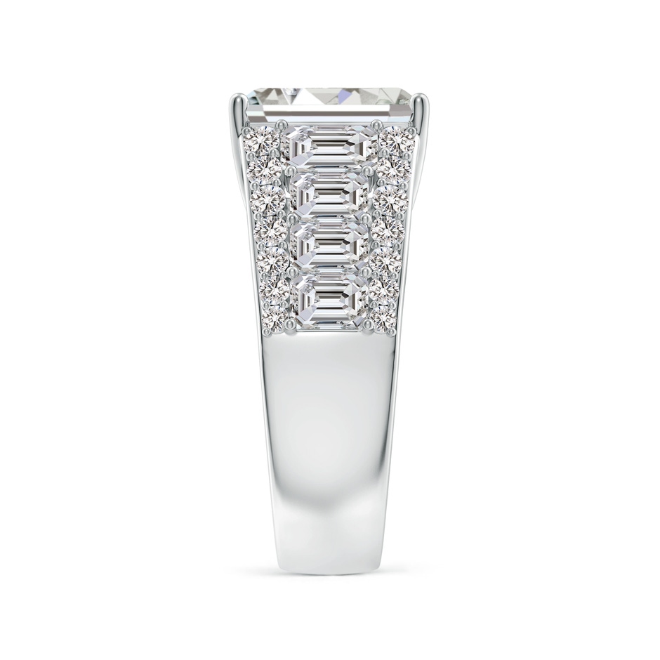 10x7mm IJI1I2 Emerald-Cut Diamond Broad Engagement Ring with Accents in P950 Platinum side 299