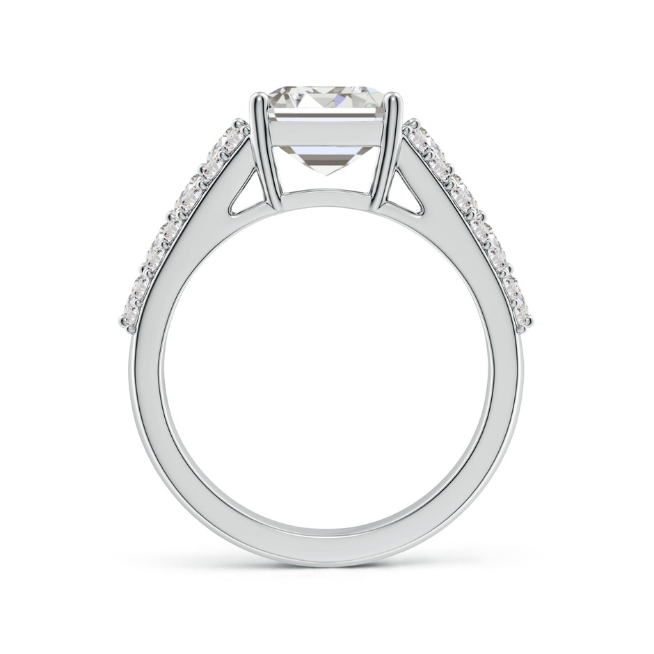 10x7mm IJI1I2 Emerald-Cut Diamond Broad Engagement Ring with Accents in White Gold side 199