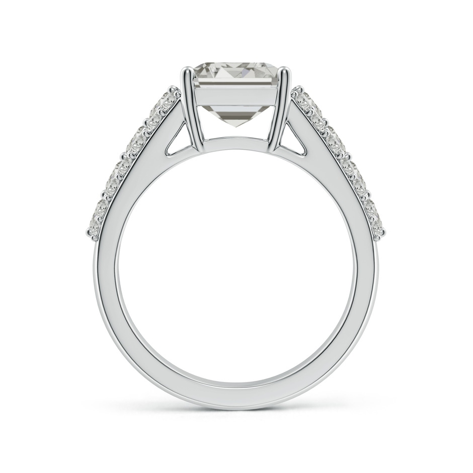 10x7mm KI3 Emerald-Cut Diamond Broad Engagement Ring with Accents in P950 Platinum side 199