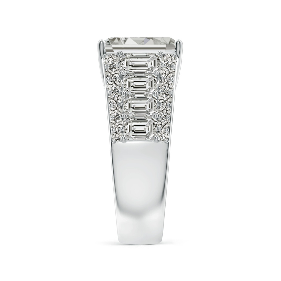 10x7mm KI3 Emerald-Cut Diamond Broad Engagement Ring with Accents in P950 Platinum side 299