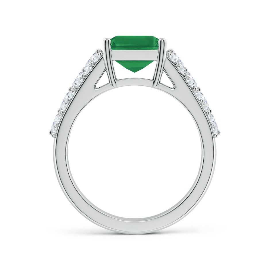 10x8mm AA Emerald-Cut Emerald Broad Engagement Ring with Accents in White Gold side 199