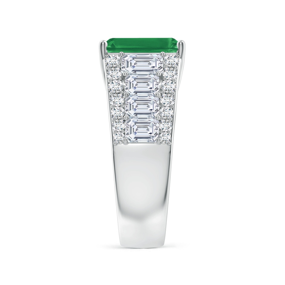 10x8mm AA Emerald-Cut Emerald Broad Engagement Ring with Accents in White Gold side 299