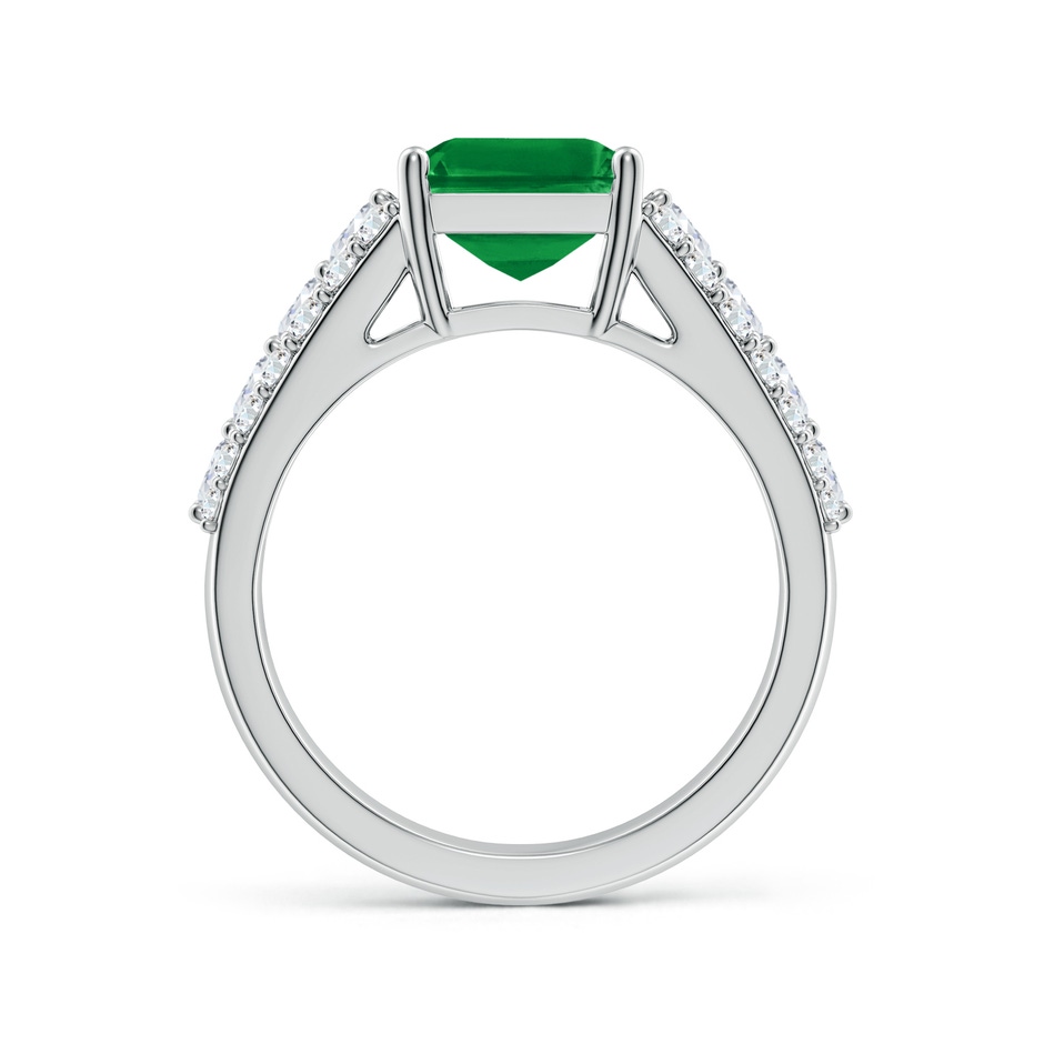 10x8mm AAA Emerald-Cut Emerald Broad Engagement Ring with Accents in White Gold side 199