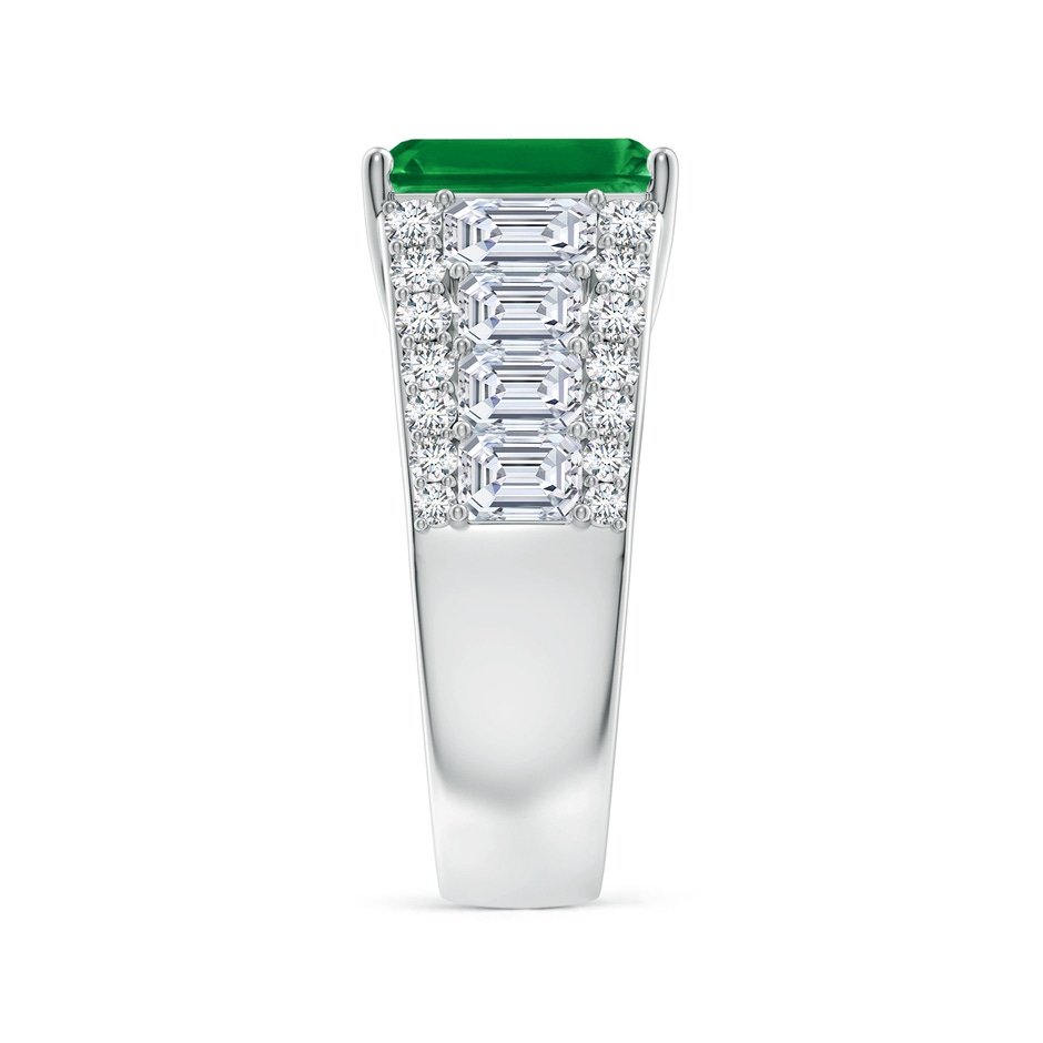 10x8mm AAA Emerald-Cut Emerald Broad Engagement Ring with Accents in White Gold side 299