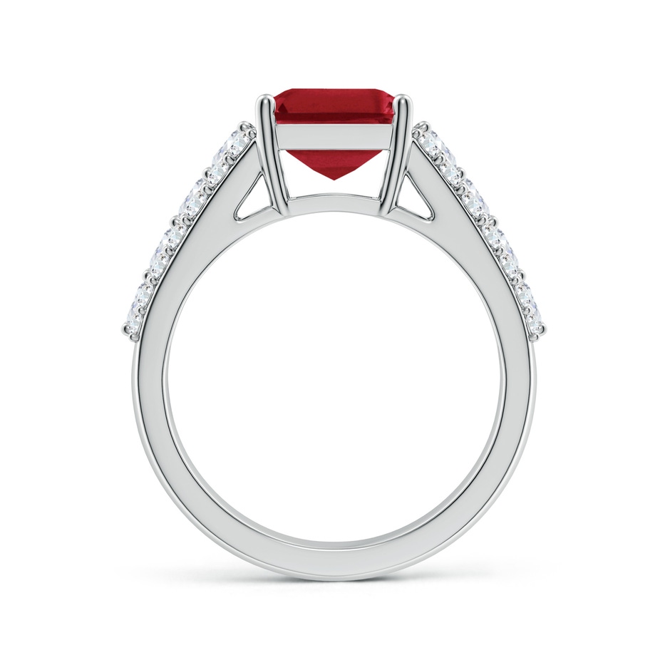 10x8mm AA Emerald-Cut Ruby Broad Engagement Ring with Accents in White Gold side 199