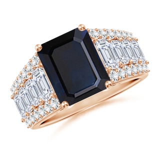 Emerald Cut A Blue Sapphire