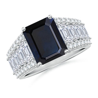 Emerald Cut A Blue Sapphire